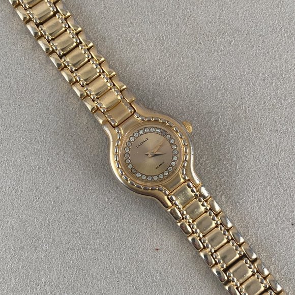 Vintage Ladies Seiko Lassale 18K Gold Plated Watch with Crystal Dial - Picture 6 of 7